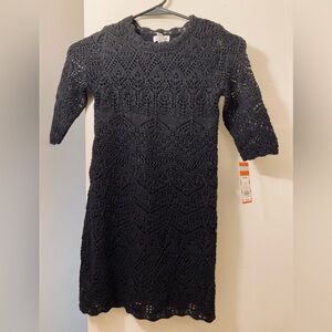 Elegant Black Knit Kids’ Dress